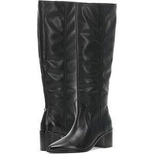 Frye Women's Sadie Softy Tall Boot Size 9.5 Black Leather Block Heel Pointed Toe
